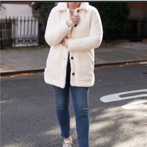 Lands End NWOT Teddy Sherpa Coat Size Medium